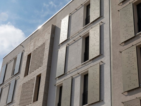 Passivhaus mit Außenbeschattung in der Bahnstadt. Foto: Buck Passivhaus mit Außenbeschattung in der Bahnstadt. Foto: Buck