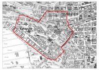 Karte mit Gebiet des Bombenfundes. Karte mit Gebiet des Bombenfundes.