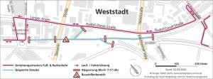 Umleitung über Langer Anger, Rudolf-Diesel- und Carl-Benz-Straße. (Foto: Stadt HD)