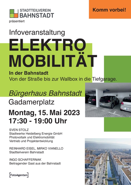Einladung des Stadtteilvereins Bahnstadt zur Infoveranstaltung E-Mobilität (Foto: Stadtteilverein) Einladung des Stadtteilvereins Bahnstadt zur Infoveranstaltung E-Mobilität (Foto: Stadtteilverein)